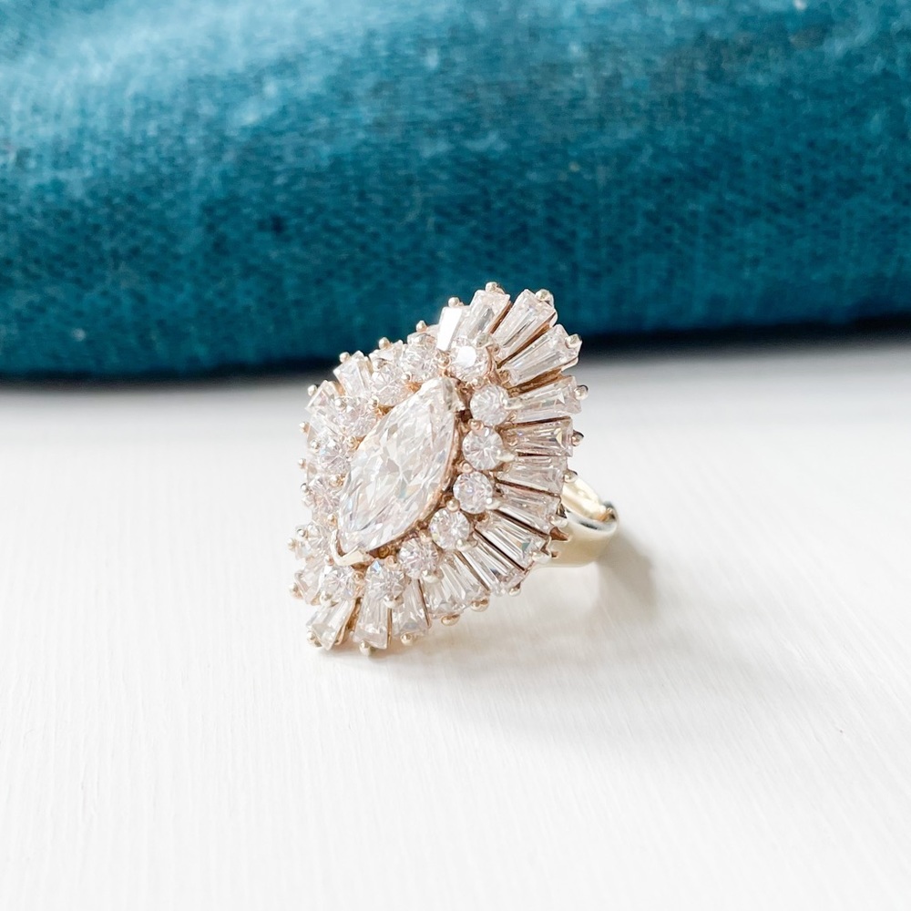 925 Gold Color Ring Sz 5